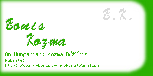 bonis kozma business card